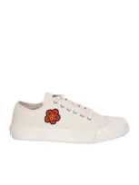 Kenzo School Sneakers Cream In Pink