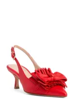 Beautiisoles Fiorella Slingback Pointed Toe Pump In Red