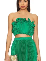 Amur Averi Scallop Top In Green