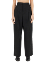 Isabel Marant Staya Straight-leg Wool-twill Pants In Black