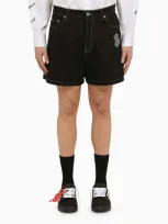 Off-white Men's Black Cotton Logo Shorts For Ss24