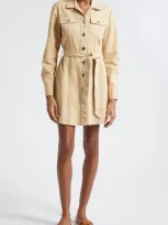 Atm Anthony Thomas Melillo Long Sleeve Stretch Cotton Twill Shirtdress In Shiitake