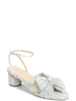 Loeffler Randall Dahlia Ankle Strap Knotted Sandal In Dusty Blue Floral