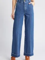 Frame 70s Cuffed Crop Straight Jeans In Multi