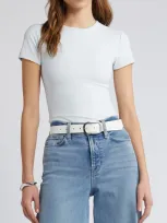 Open Edit Smooth Edit Short Sleeve Top In Blue Illusion