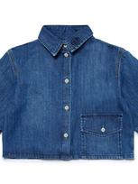 Diesel Kids' Logo-embroidered Denim Shirt In Blue