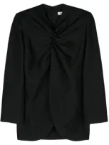 Gia Studios Knot-detail Twill Blouse In Black