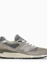 New Balance 998 Core Rubber-trimmed Leather, Mesh And Suede Sneakers In Gray