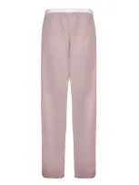 Maison Margiela Semi-sheer Trousers With Wide Leg Design By  In Pink