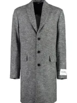 Dolce & Gabbana Single Breasted Herringbone Coat In Multi