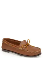 Minnetonka Leather Camp Moccasin In Maple