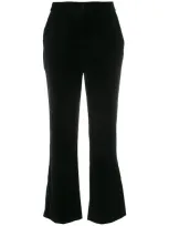 Stella Mccartney Angela Cropped Wool-blend Crepe Flared Pants In Blk