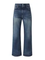 Acne Studios Logo Patch Straight Leg Jeans In Blue