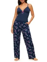 Adore Me Bryony Pajama Cami & Pants Set In Ditsy Blue