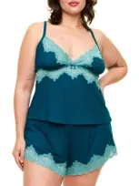 Adore Me Lora Pajama Cami & Shorts Set In Dark Blue