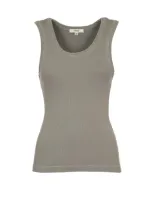 Agolde Scoop Neck Ribbed Tank Top In Grey