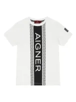 Aigner Kids' Logo-print Cotton T-shirt In Weiss