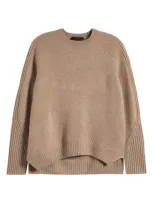 Allsaints Ines Cashmere & Wool Crewneck Sweater In Doe Brown