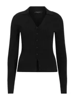 Allsaints Ribbed Cruz Cardigan In Black