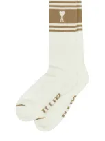 Ami Alexandre Mattiussi New Adc Striped Socks-3942 Nd Ami Female In Beige