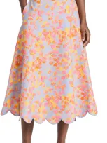 Amur Women's Falynn Floral Scallop Maxi Skirt In Painted Scaevola