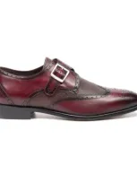 Anthony Veer Men's Delano I Single Monk Strap Dress Shoes In Burnished Oxblood