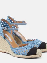 Aquazzura Sunburst 120 Espadrille Wedges In Blue