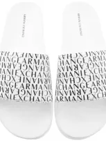 Armani Exchange Logo Sliders White