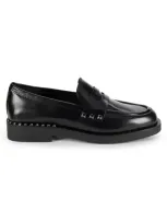 Ash Whisper Studs Leather Loafer In Black