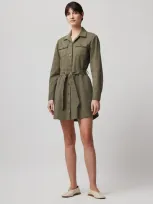 Atm Anthony Thomas Melillo Women's Belted Cotton Twill Shirtdress In Army