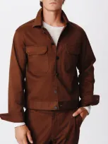 Atm Anthony Thomas Melillo Cotton Twill Cargo Pocket Jacket In Pecan Brown