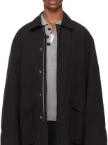 Aton Black Air Weather Field Coat In 005 Black