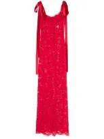 Atu Body Couture X Rue Ra Lace Maxi Dress In Red