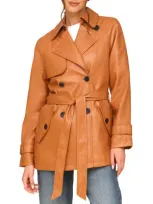 Avec Les Filles Relaxed Midlength Walking Coat In Butterscotch