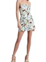 Avec Les Filles Floral Sleeveless Minidress In Butterfly Flower