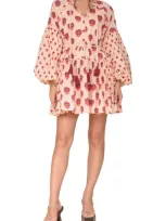 Avec Les Filles Women's Cotton Mixed-print Mini Dress In Sunset Mul