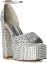 Azalea Wang Wilmore Platform Sandal In Silver