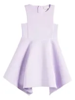 Baker By Ted Baker Kids' Embossed Handkerchief Hem Scuba Dress In Purple