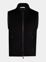 Baldassari Men's Arena Cashmere Full-zip Vest In Very Dark Black