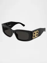 Balenciaga Bossy Cat-eye Acetate Sunglasses In Black