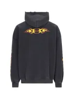 Balenciaga Logo Embroidered Hoodie In Black