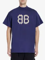 Balenciaga Crypto Tshirt In Blue