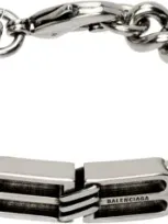 Balenciaga Silver Bb Icon Bracelet In Antique Silver