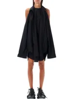 Balenciaga Suspended Poplin Shirtdress In Black