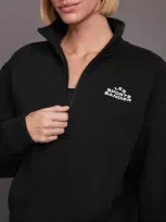 Bandier Les Sports Half Zip Pullover Sweatshirt In Black,white