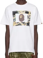 Bape White 1st Camo 'super Busy Works' T-shirt