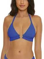 Becca By Rebecca Virtue Coast Halter Bikini Top In Ultra Mari