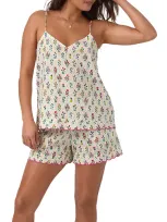 Bedhead Pajamas Two Piece Cami & Boxer Shorts Pajamas Set In Darling Floral