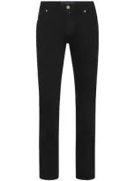 Billionaire Logo-embroidered Straight-leg Jeans In Black