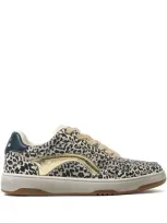 Bimba Y Lola Leopard-print Leather Sneakers In Neutrals